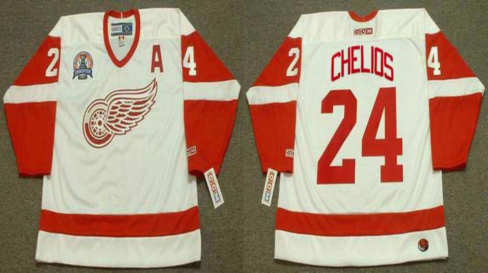 2019 Men Detroit Red Wings 24 Chelios White CCM NHL jerseys1